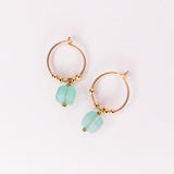 Fango vert - Boucles d'oreilles creoles pampilles aventurine verte or ou argent