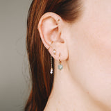 Fango vert - Boucles d'oreilles creoles pampilles aventurine verte or ou argent