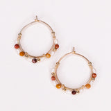 Giudecca - Boucles d'oreilles créoles femme perles de culture et jaspe or ou argent