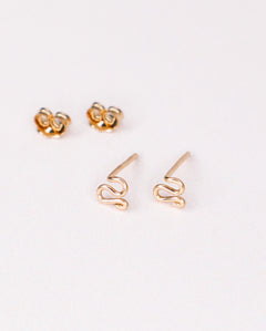 Ino - Boucles d'oreilles puces serpent or ou argent