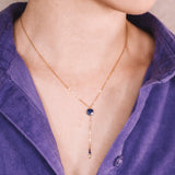 Iris - collier femme pendant cravate or ou argent et lapis lazuli