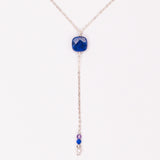 Iris - collier femme pendant cravate or ou argent et lapis lazuli