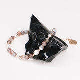 Iya - Bracelet perles femme agate botswana perle de culture or argent