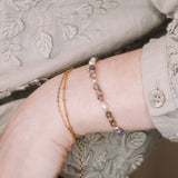 Iya - Bracelet perles femme agate botswana perle de culture or argent