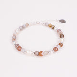 Iya - Bracelet perles femme agate botswana perle de culture or argent