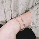 Iya - Bracelet perles femme agate botswana perle de culture or argent