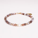 Kavachi - bracelet perles homme agate botswana marron or ou argent