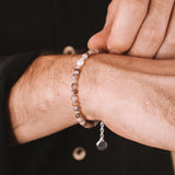 Kavachi - bracelet perles homme agate botswana marron or ou argent