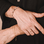 Kavachi - bracelet perles homme agate botswana marron or ou argent