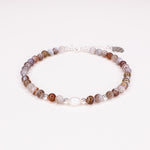 Kavachi - bracelet perles homme agate botswana marron or ou argent
