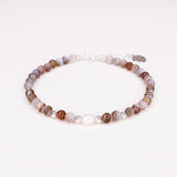 Kavachi - bracelet perles homme agate botswana marron or ou argent