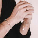 Kavachi - bracelet perles homme agate botswana marron or ou argent