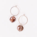 Liado - Boucles d'oreilles créoles agate botswana or ou argent