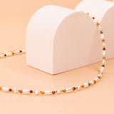 Lido - collier femme ras de cou perles de culture or argent jaspe