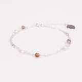 Limbe - bracelet femme double chaine perle de culture agate or ou argent
