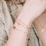 Limbe - bracelet femme double chaine perle de culture agate or ou argent