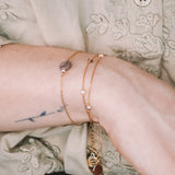 Limbe - bracelet femme double chaine perle de culture agate or ou argent