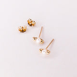 Loire blanc - Boucles d'oreilles puces perle de culture or ou argent