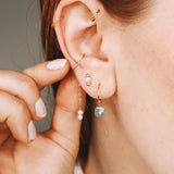 Loire blanc - Boucles d'oreilles puces perle de culture or ou argent