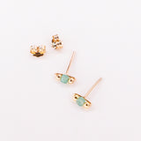 Loire vert - Boucles d'oreilles puces aventurine verte or ou argent
