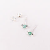 Loire vert - Boucles d'oreilles puces aventurine verte or ou argent