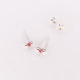 Love - Boucles d'oreilles puces grenat or ou argent