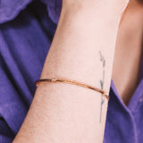 Lyre - bracelet jonc femme diamanté or ou argent