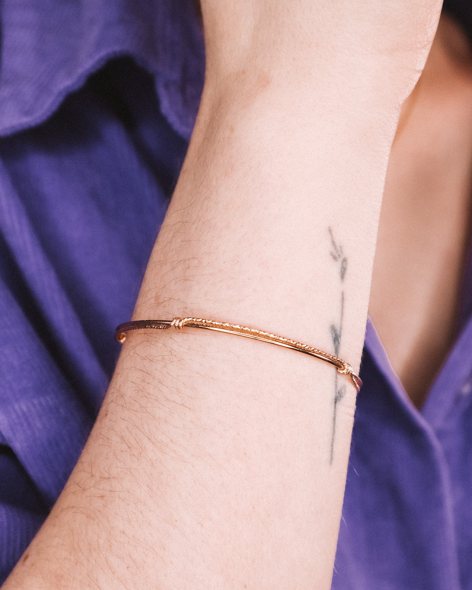Lyre - bracelet jonc femme diamanté or ou argent