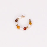 Maria - Faux piercing boucle d'oreille perle de culture jaspe or argent
