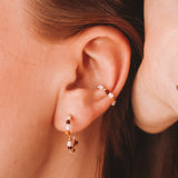 Maria - Faux piercing boucle d'oreille perle de culture jaspe or argent