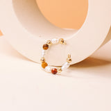 Maria - Faux piercing boucle d'oreille perle de culture jaspe or argent