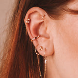 Maria - Faux piercing boucle d'oreille perle de culture jaspe or argent