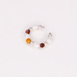 Maria - Faux piercing boucle d'oreille perle de culture jaspe or argent