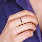 Medusa - Bague multirangs pierres lapis lazuli amethyste perle de culture or ou argent