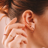 Munay - creoles femme or argent et grenat