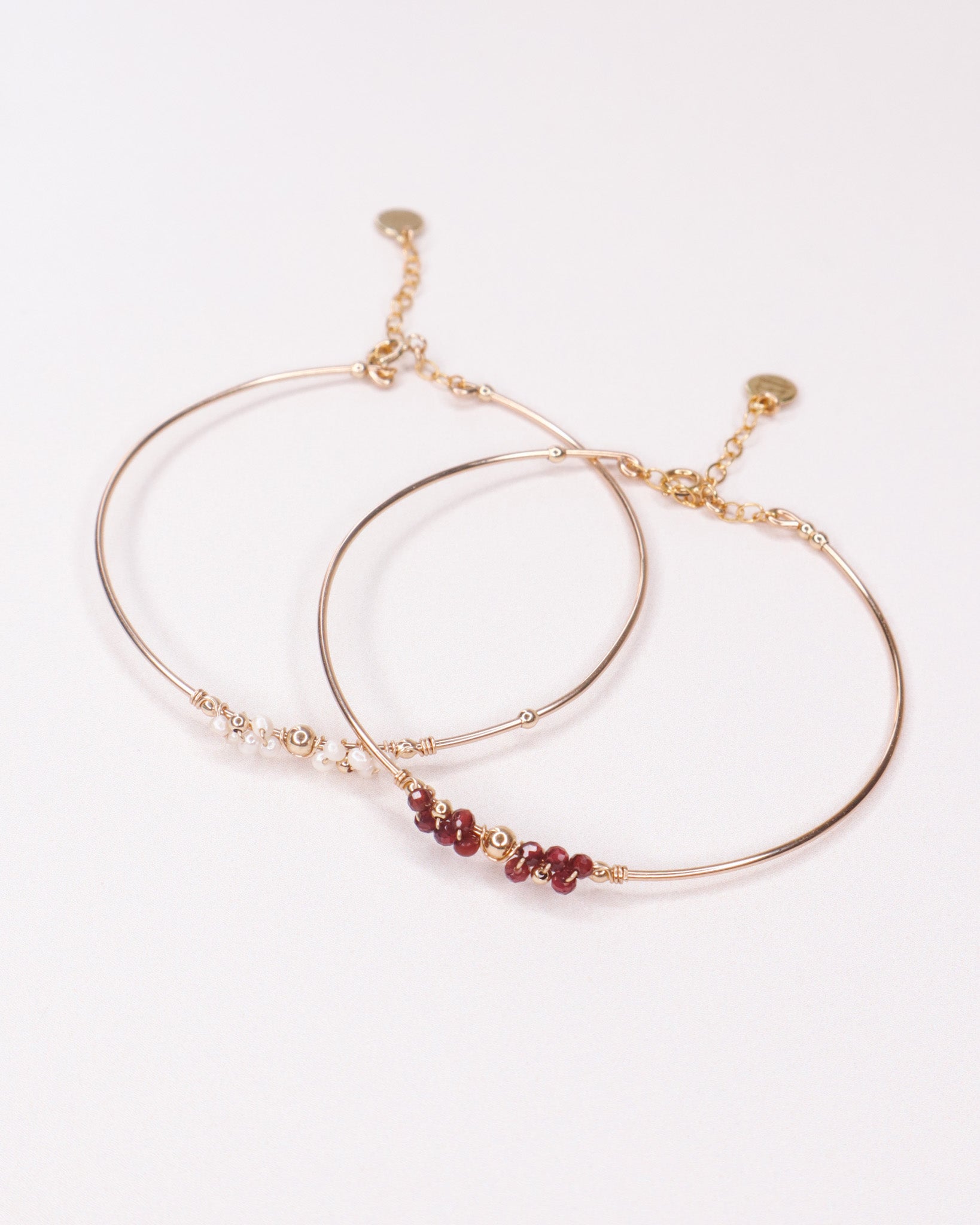 Nascita - Bracelet jonc femme personnalisable pierres precieuses de naissance or ou argent