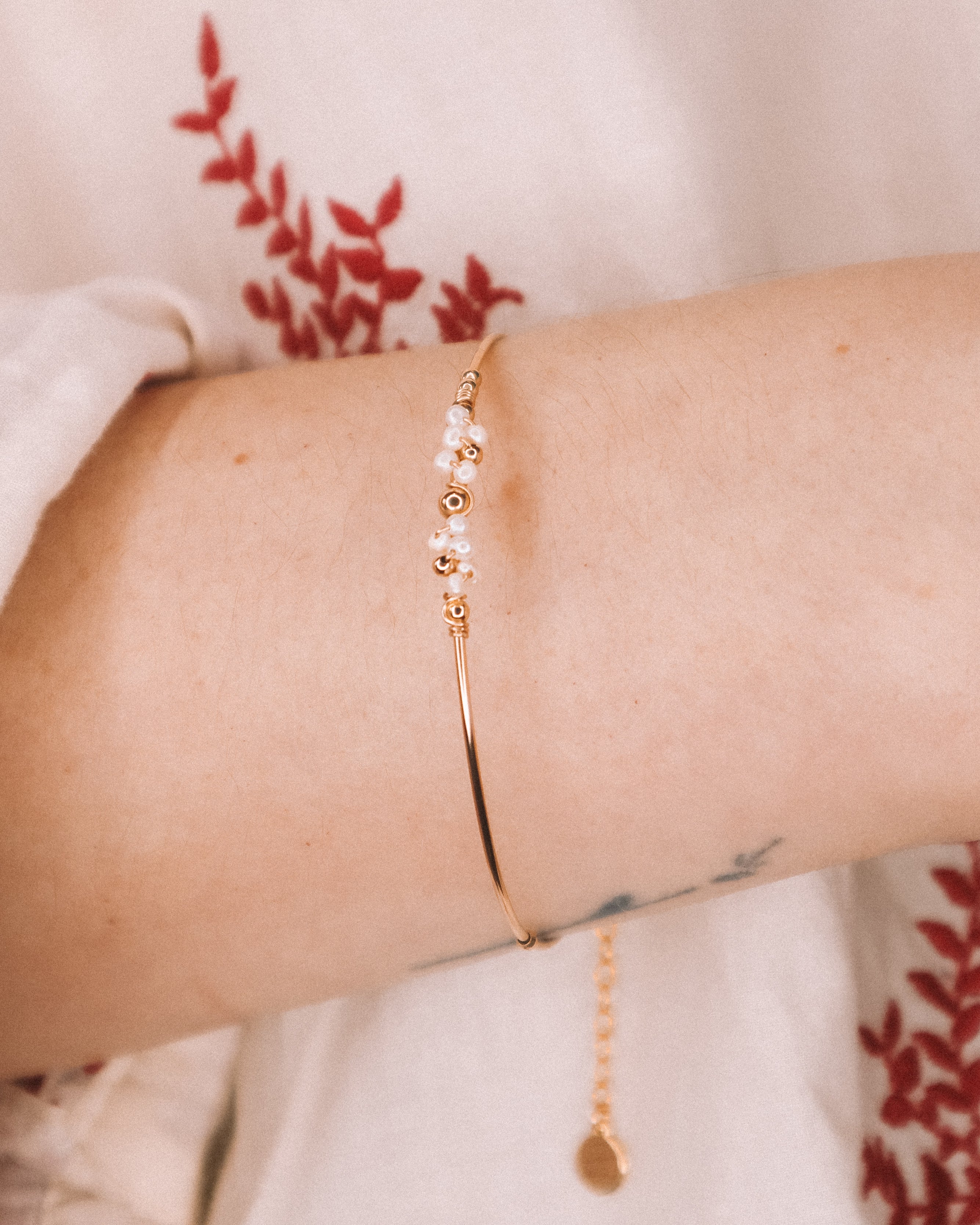 Nascita - Bracelet jonc femme personnalisable pierres precieuses de naissance or ou argent