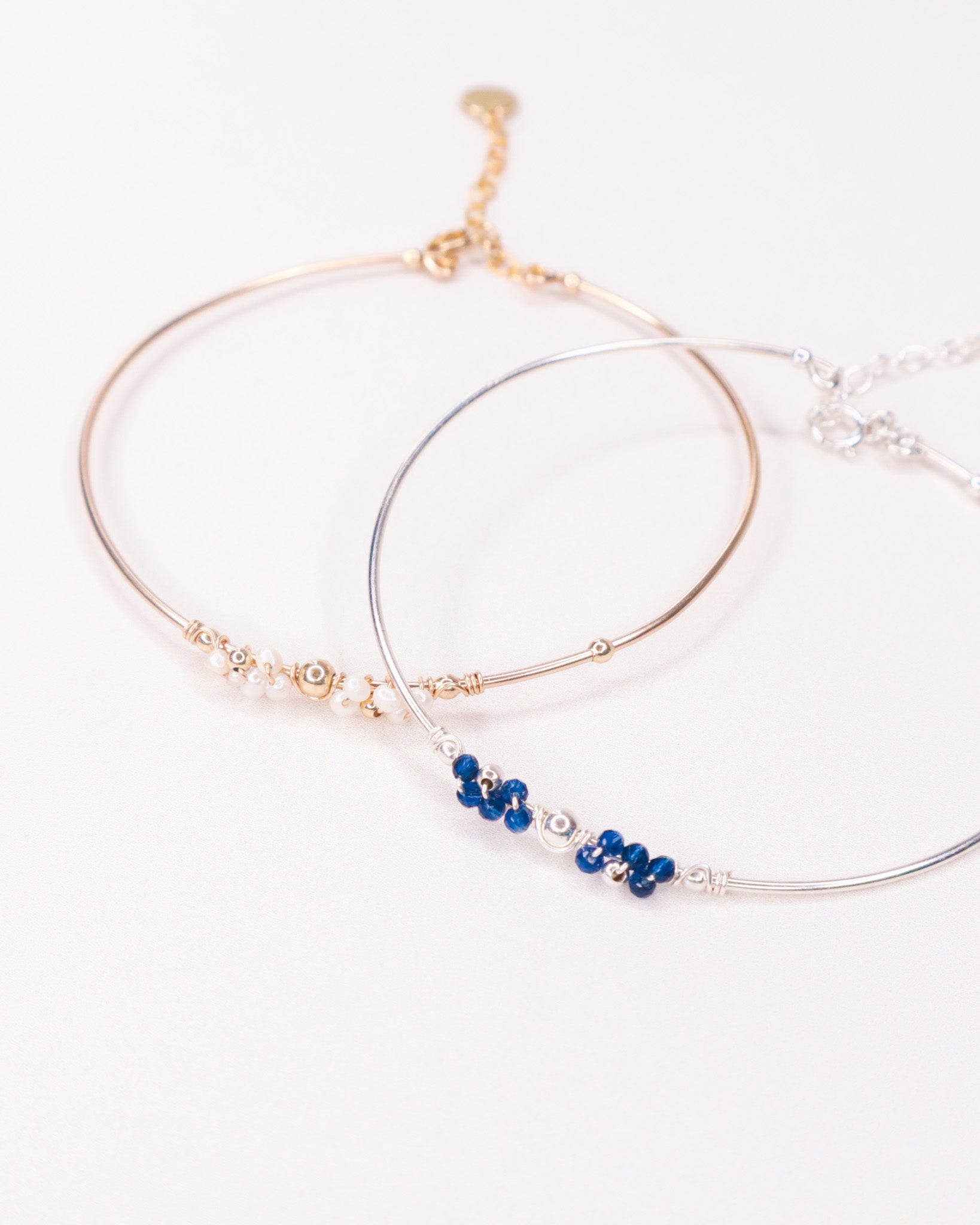 Nascita - Bracelet jonc femme personnalisable pierres precieuses de naissance or ou argent