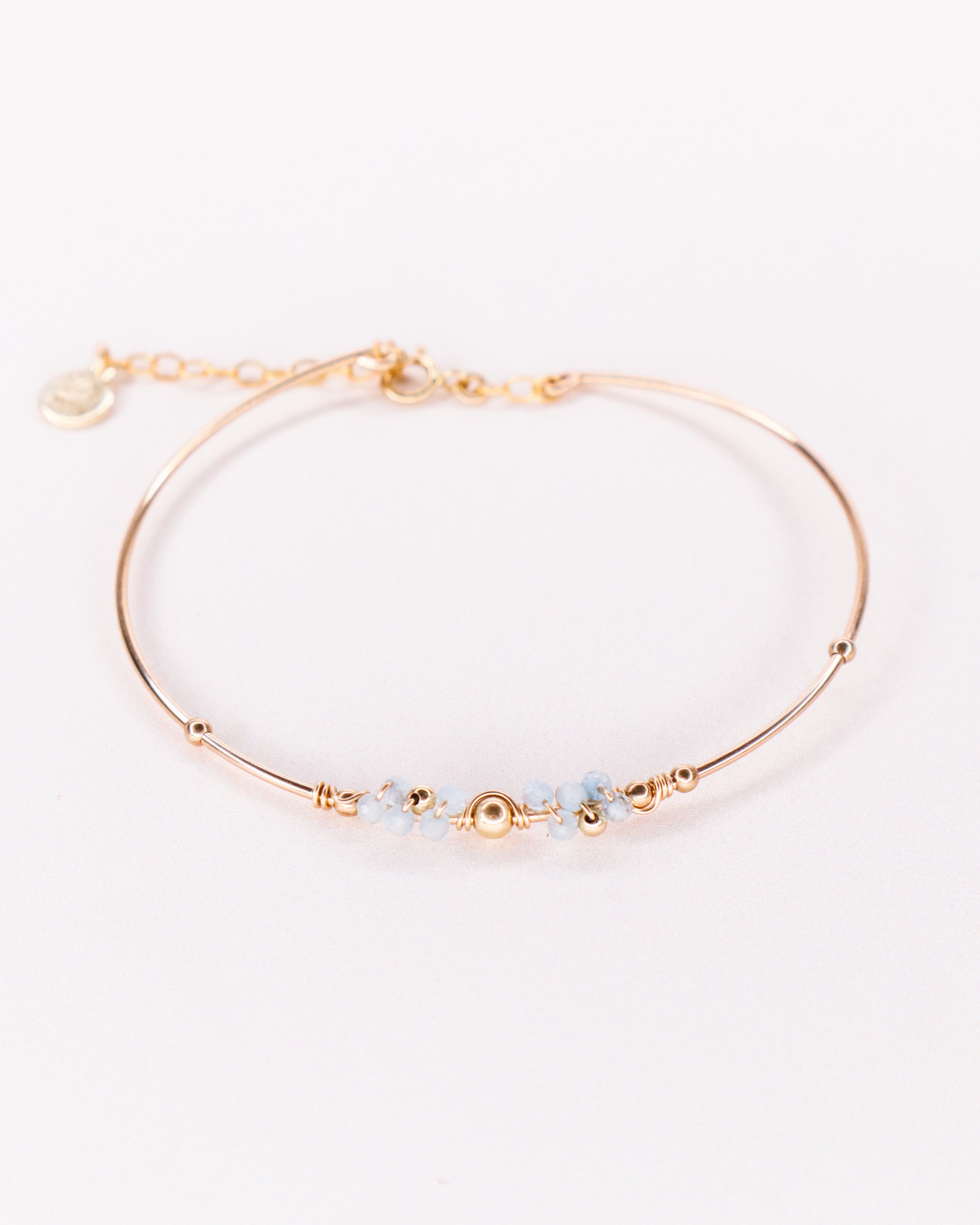 Nascita - Bracelet jonc femme personnalisable pierres precieuses de naissance or ou argent