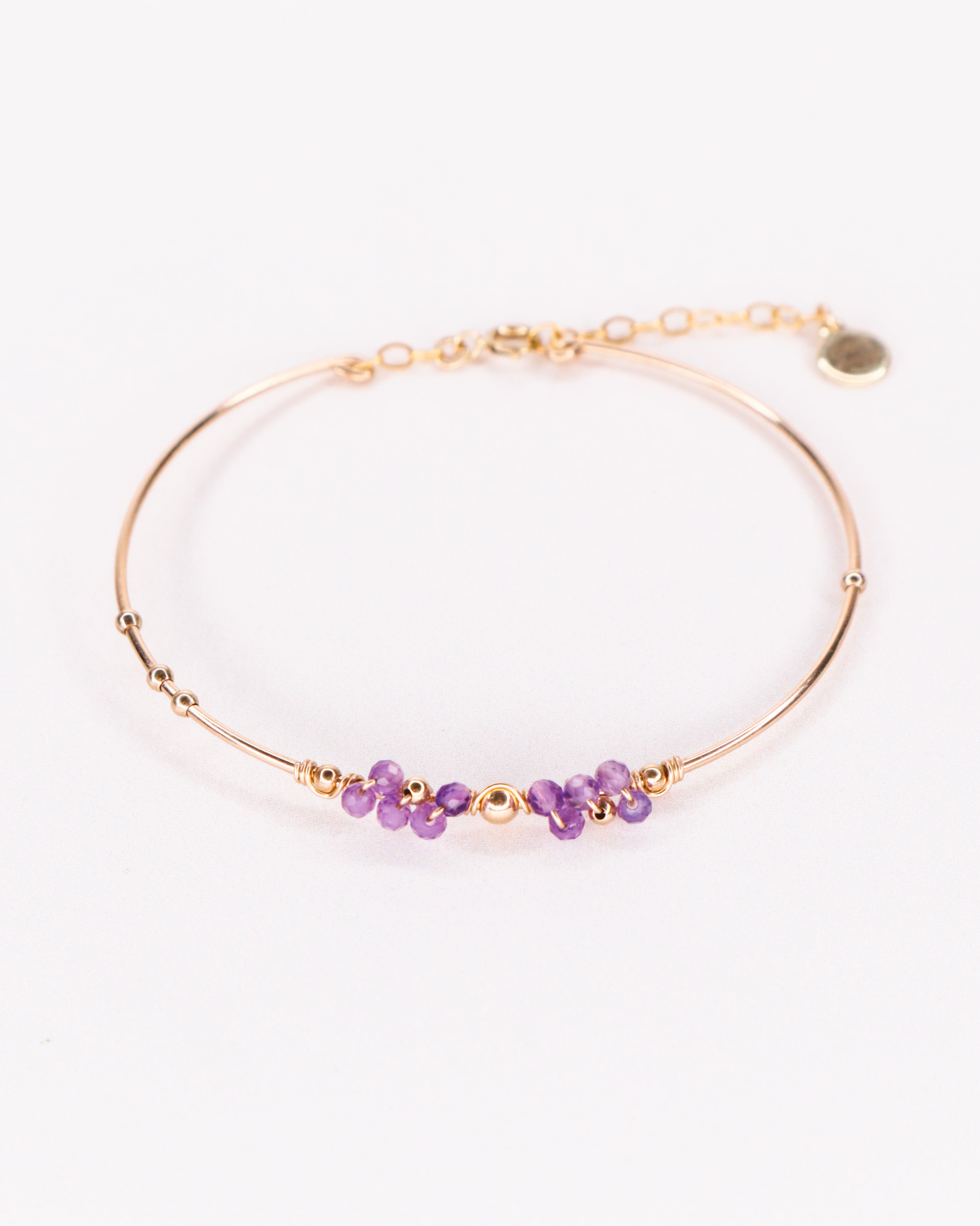 Nascita - Bracelet jonc femme personnalisable pierres precieuses de naissance or ou argent