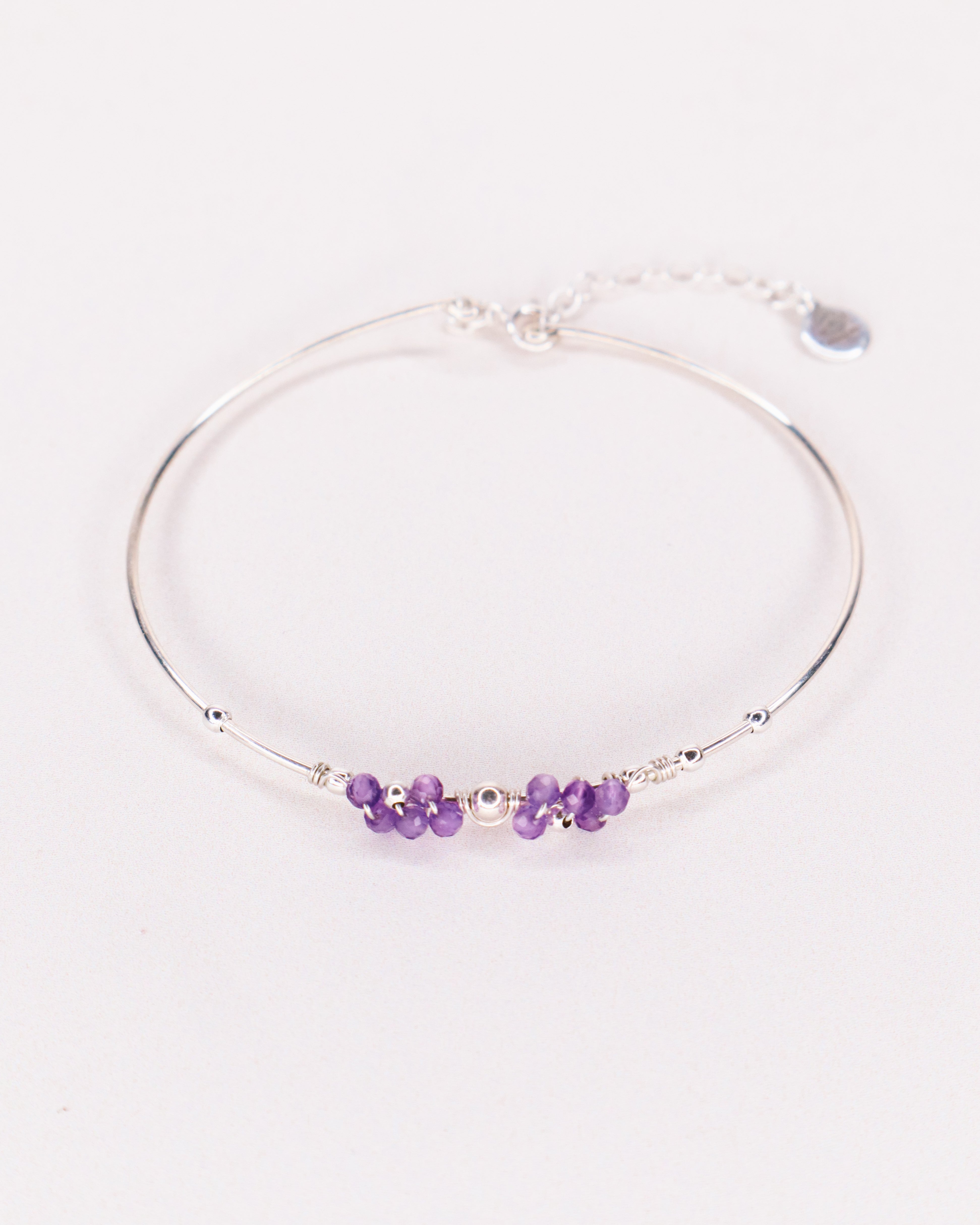 Nascita - Bracelet jonc femme personnalisable pierres precieuses de naissance or ou argent