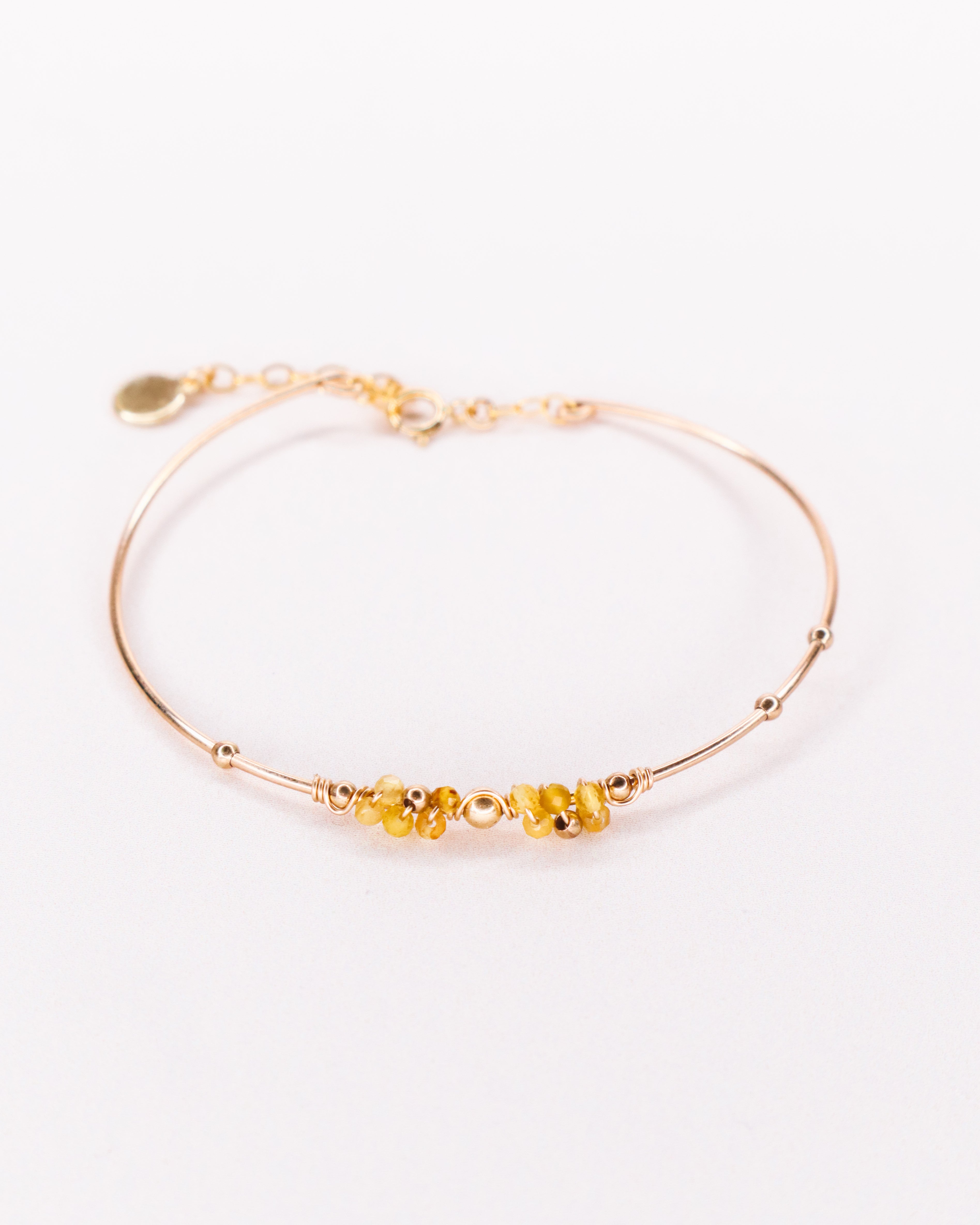 Nascita - Bracelet jonc femme personnalisable pierres precieuses de naissance or ou argent