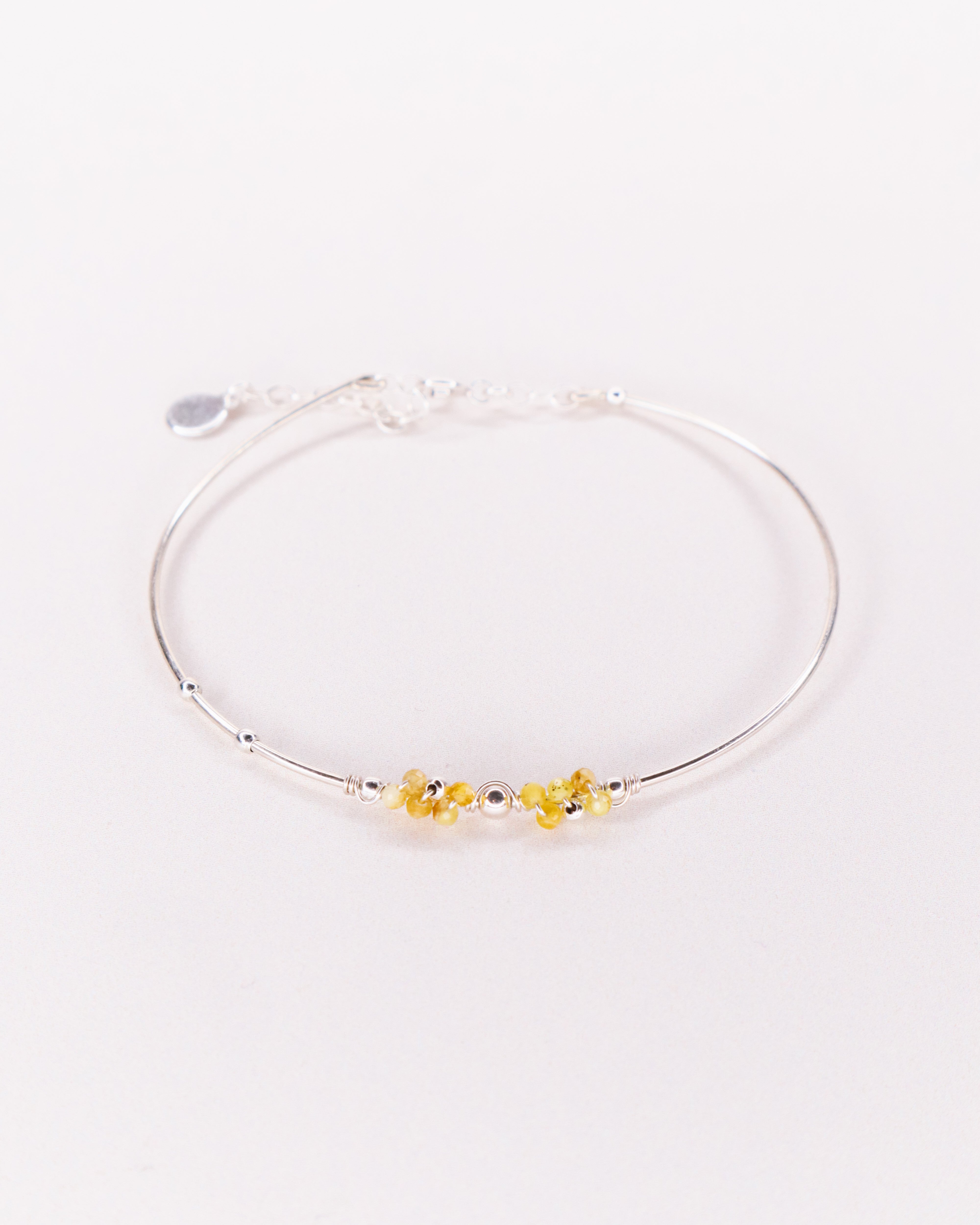 Nascita - Bracelet jonc femme personnalisable pierres precieuses de naissance or ou argent