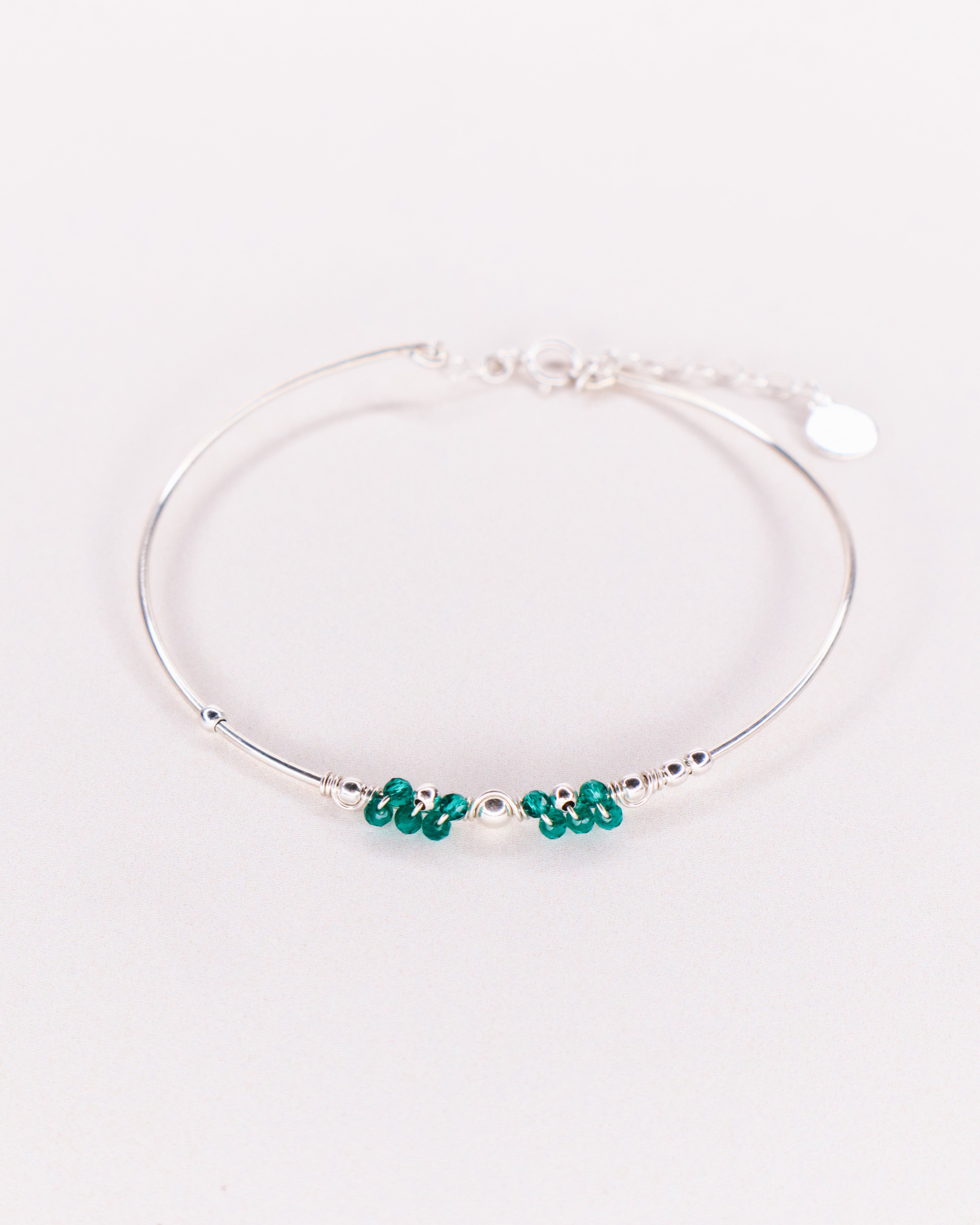 Nascita - Bracelet jonc femme personnalisable pierres precieuses de naissance or ou argent