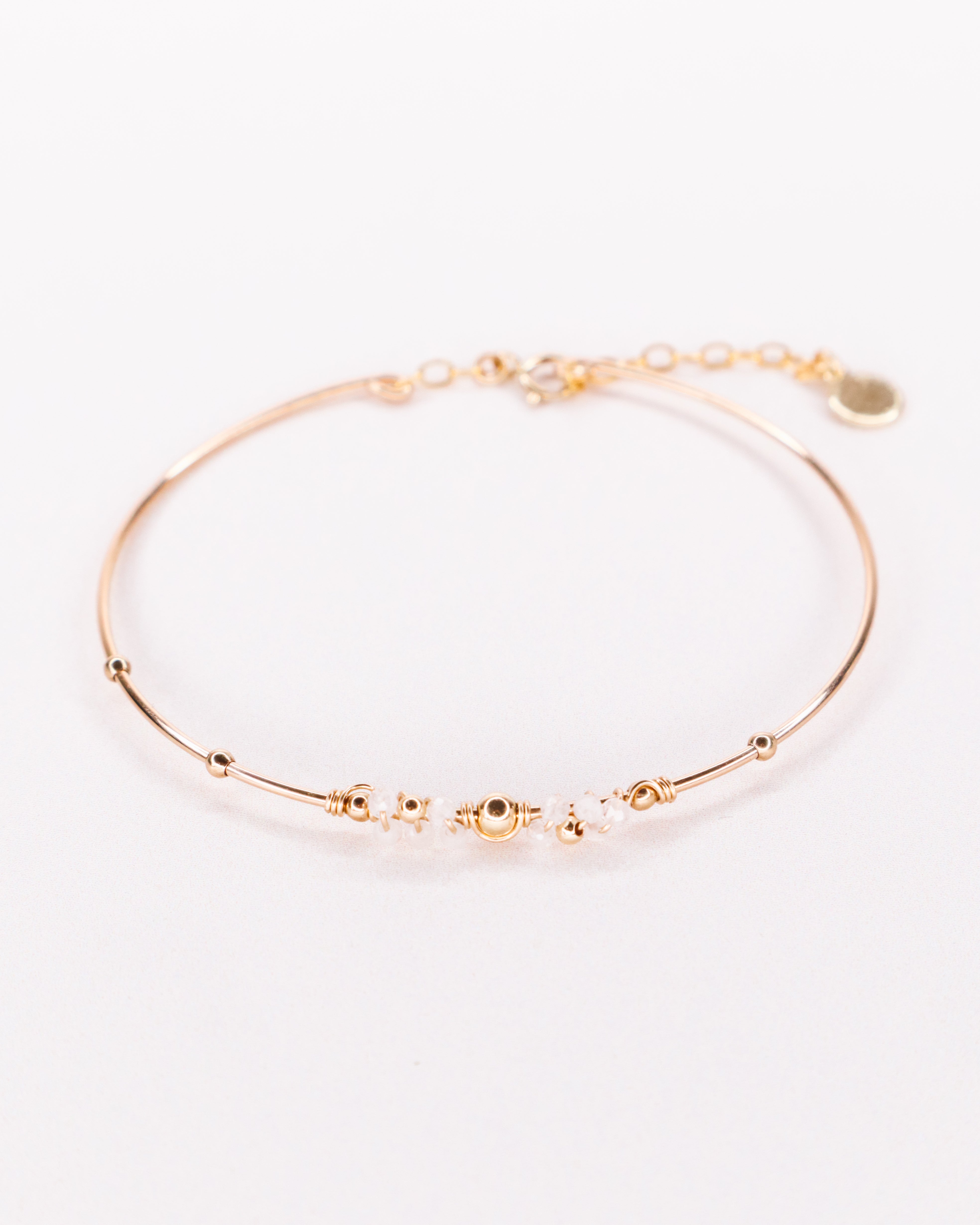 Nascita - Bracelet jonc femme personnalisable pierres precieuses de naissance or ou argent