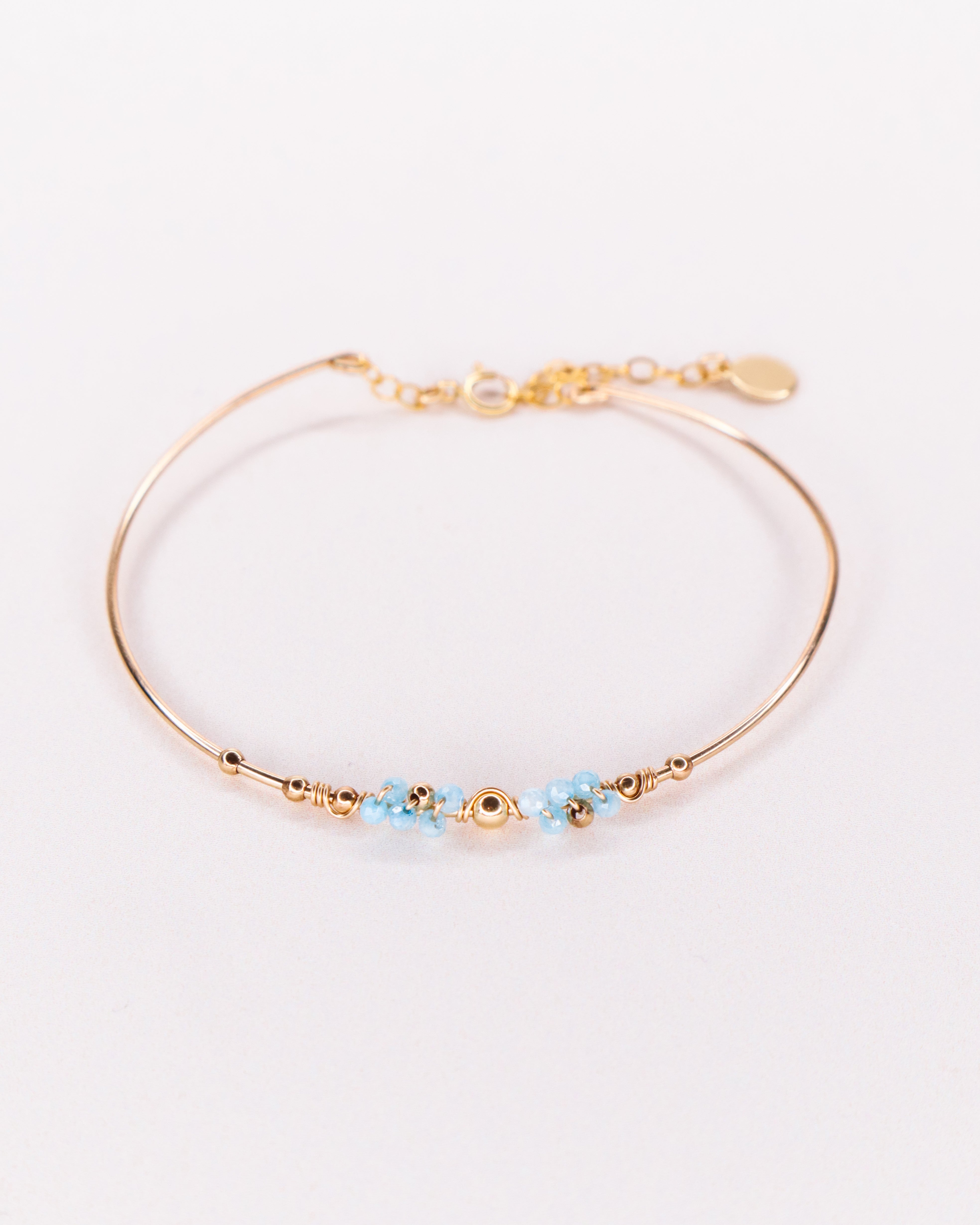 Nascita - Bracelet jonc femme personnalisable pierres precieuses de naissance or ou argent