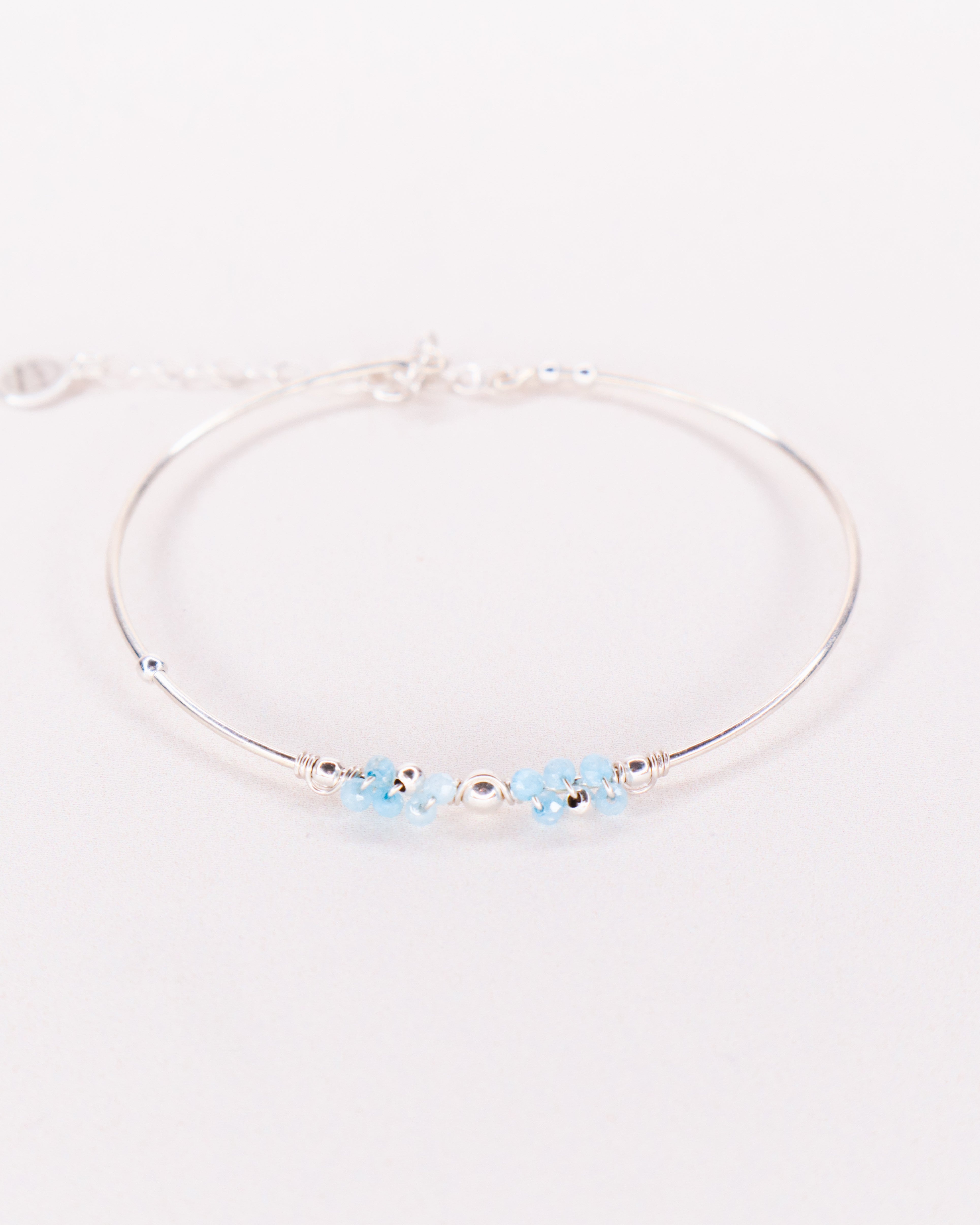 Nascita - Bracelet jonc femme personnalisable pierres precieuses de naissance or ou argent