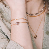 Nila - Bracelet femme agate botswana perle de culture or argent