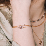 Nila - Bracelet femme agate botswana perle de culture or argent