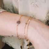 Nila - Bracelet femme agate botswana perle de culture or argent